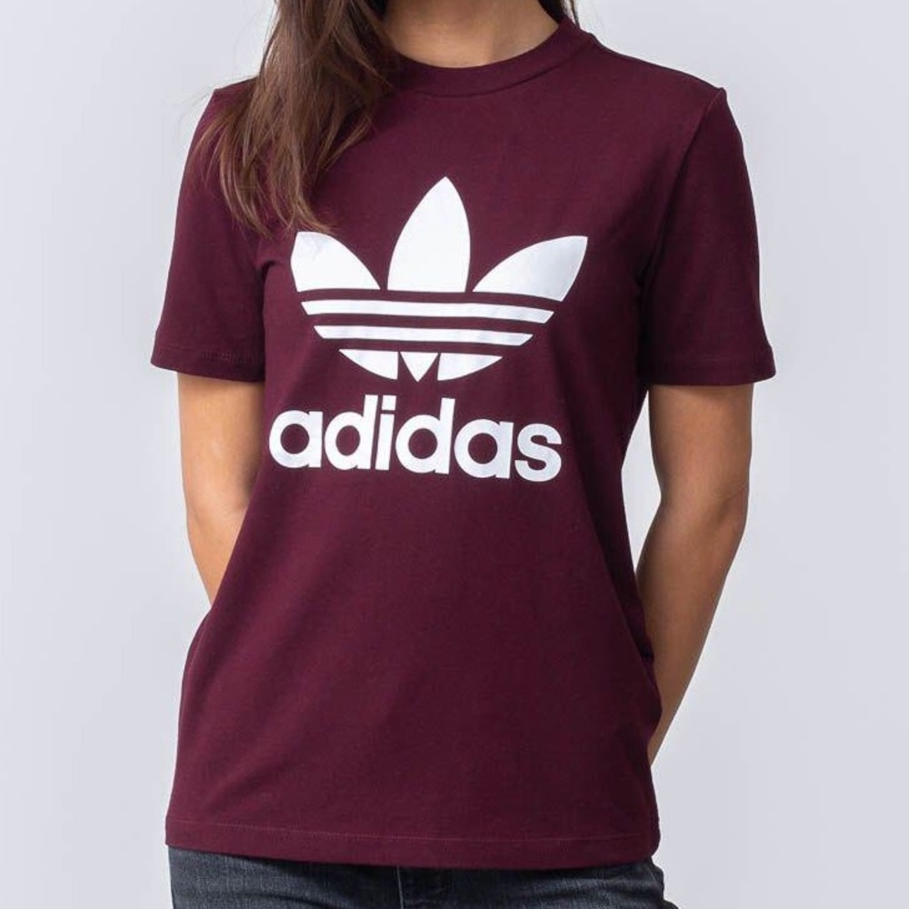 3 FOR $30 — Adidas Originals Trefoil Logo Tee (S - Burgundy)